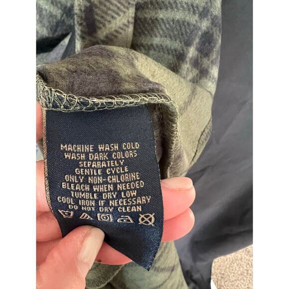 Mens Flannel Shirt, Freedom Foundry, Green/Black, Button Up, NWT, Large - Picture 6 of 7